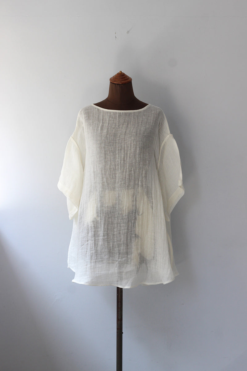 ERiKO KATORi linen gawze T-shirts (white) – lillt-store