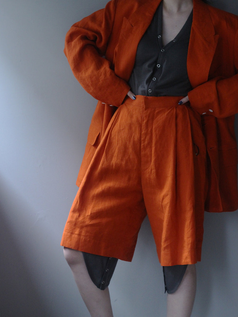 【SALE】JUN MIKAMI “ linen shorts (orange) “