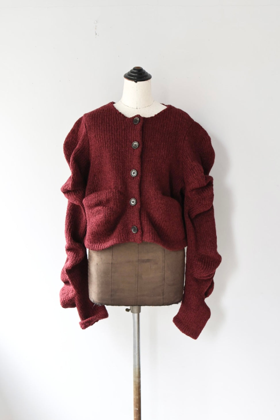 Pillings "Cardigan with unstable sleeves" (burgundy)