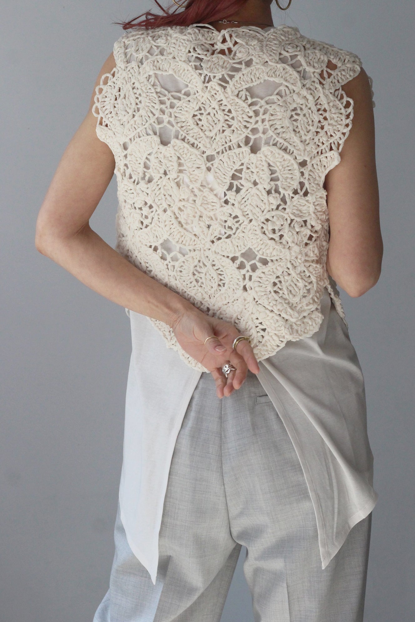 VILLD "embroidery vest" (ivory)