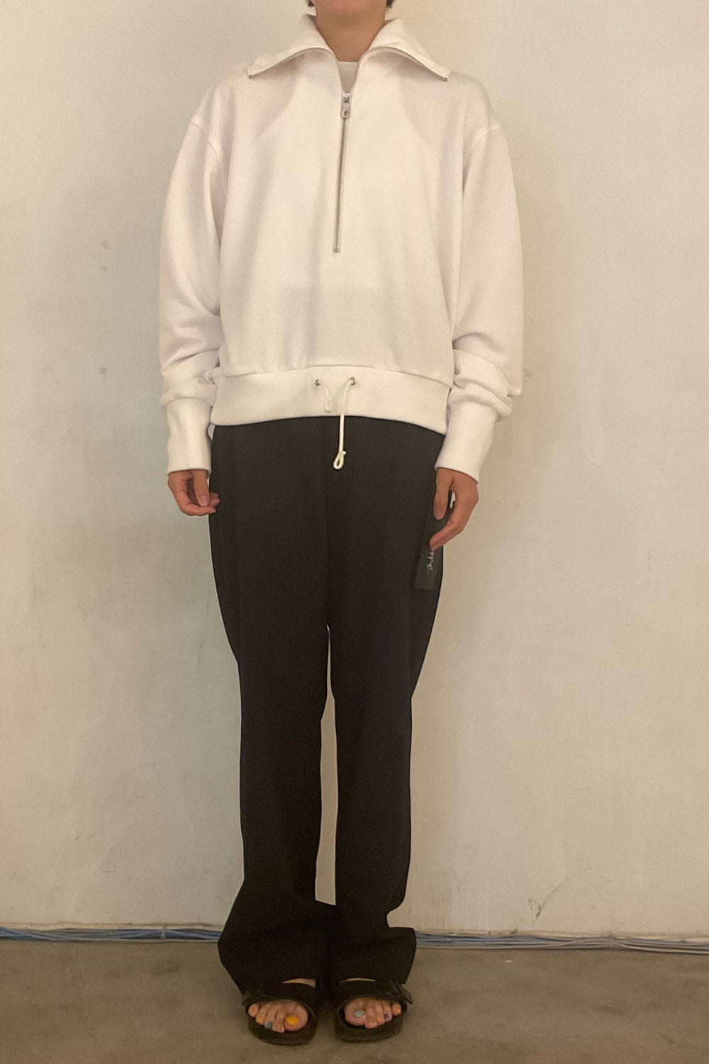 JUN MIKAMI "half zip pullover" (white)