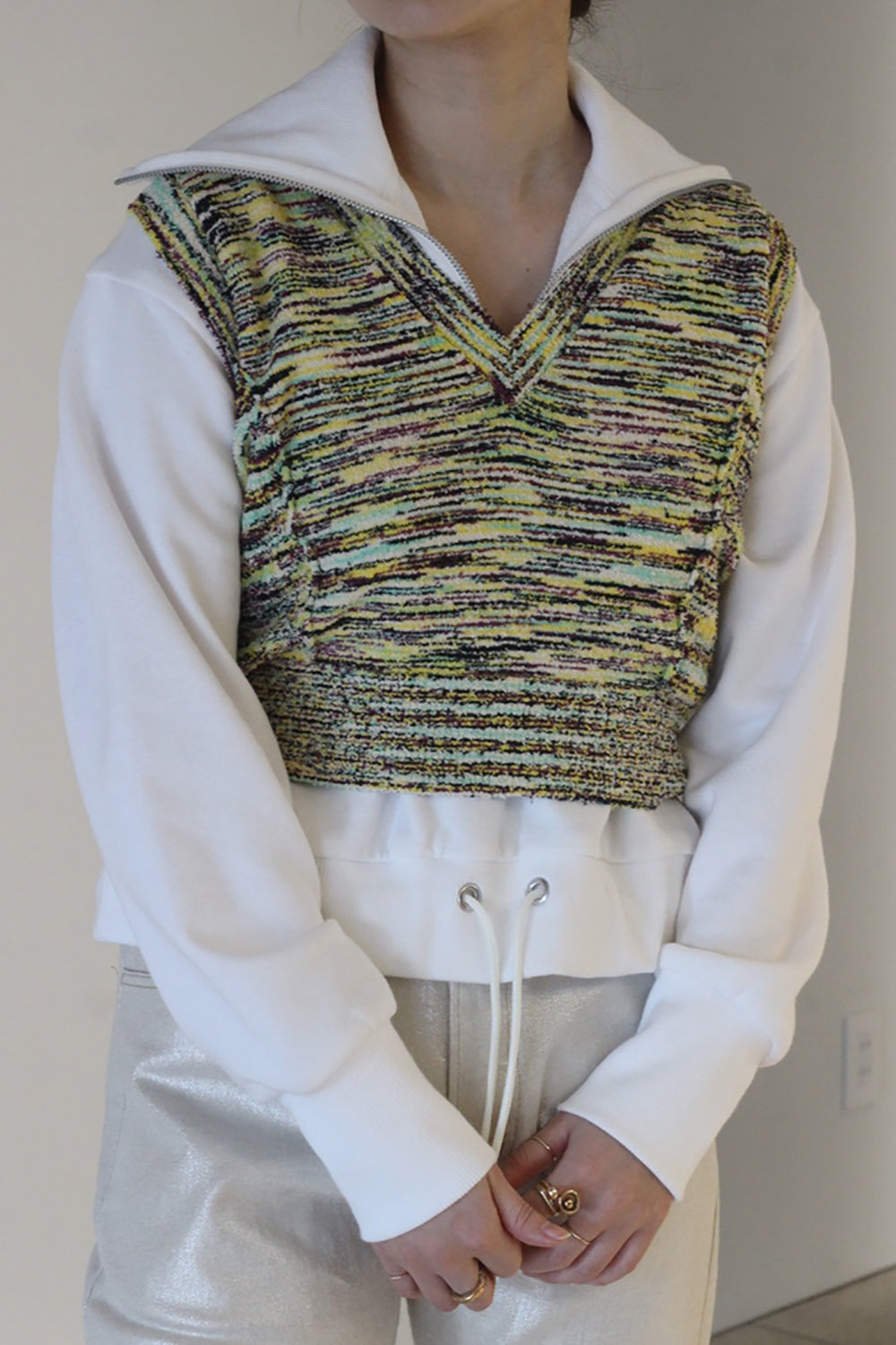 JUN MIKAMI "confetti yarn vest" (yellow)