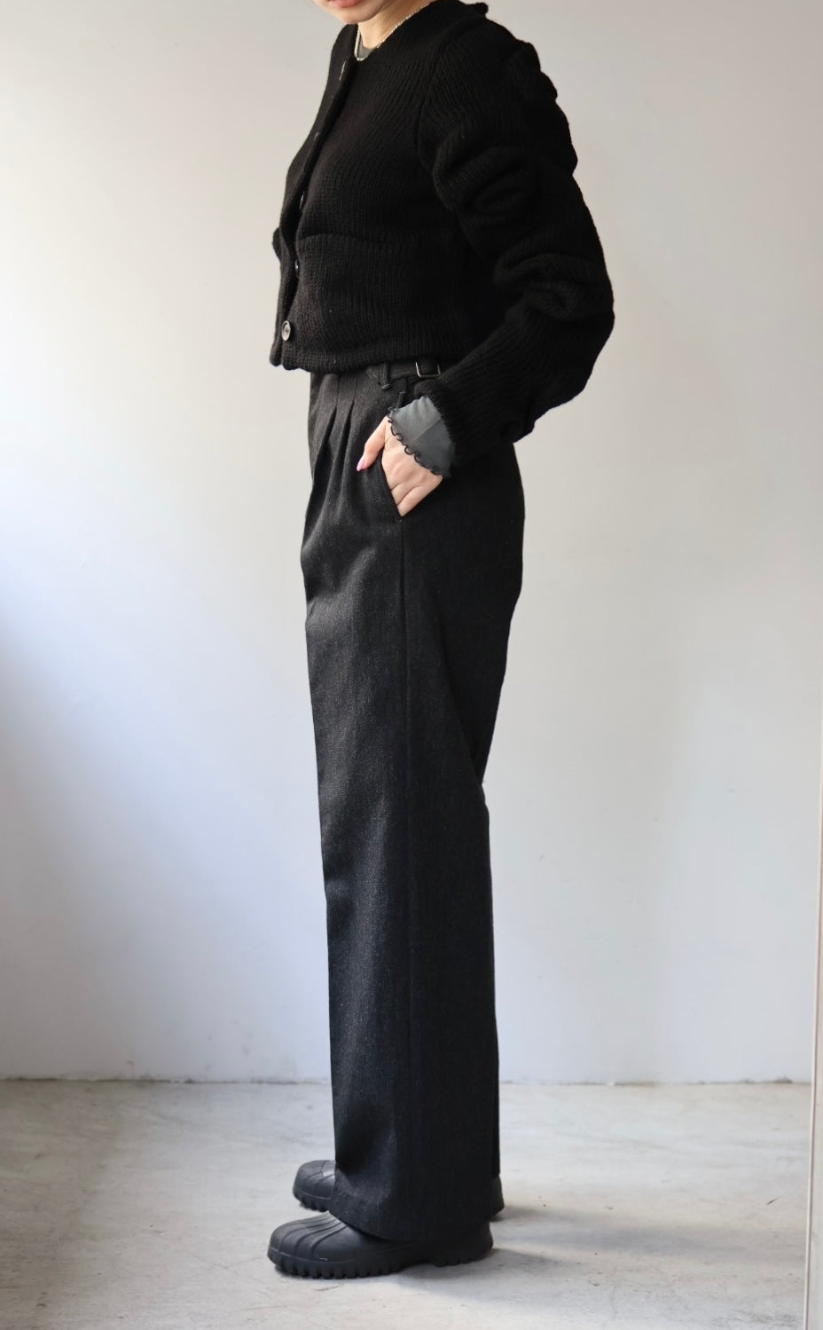 Pillings "Cardigan with unstable sleeves" (black)
