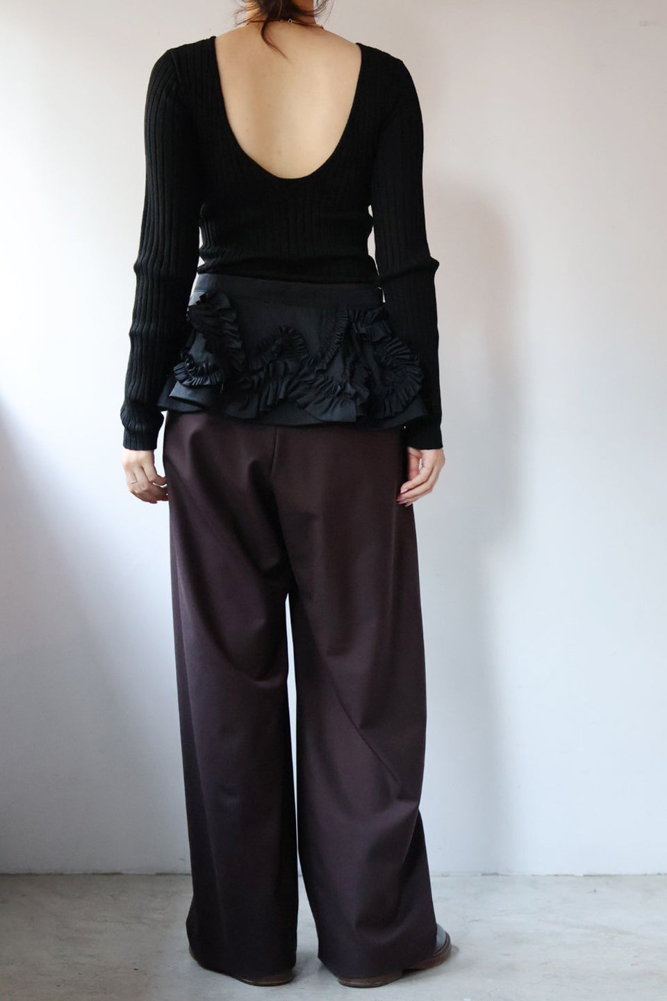 VILLD "wool tuck pants" (brown)