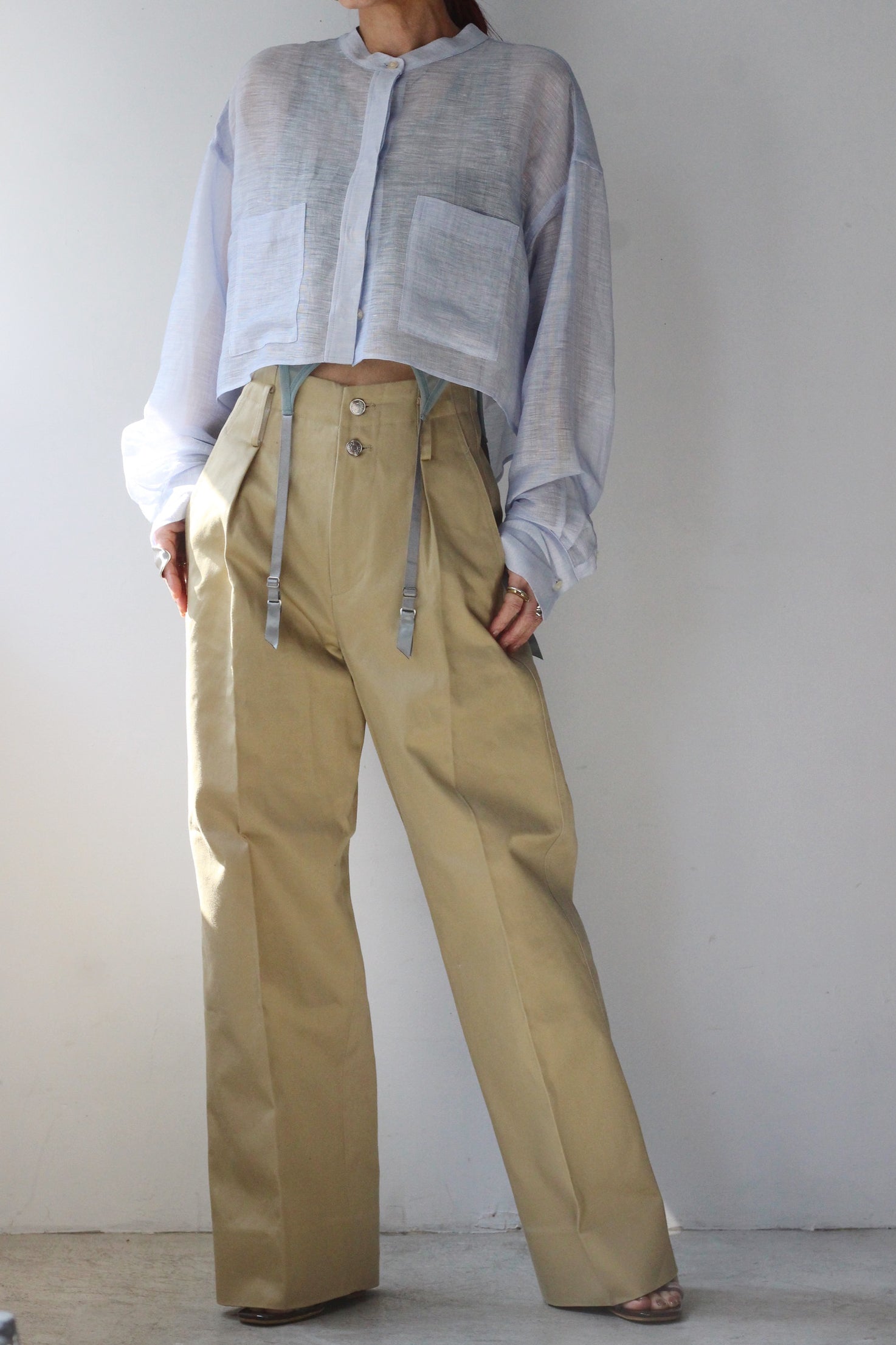 VILLD "Cropped wide shirt" (blue)