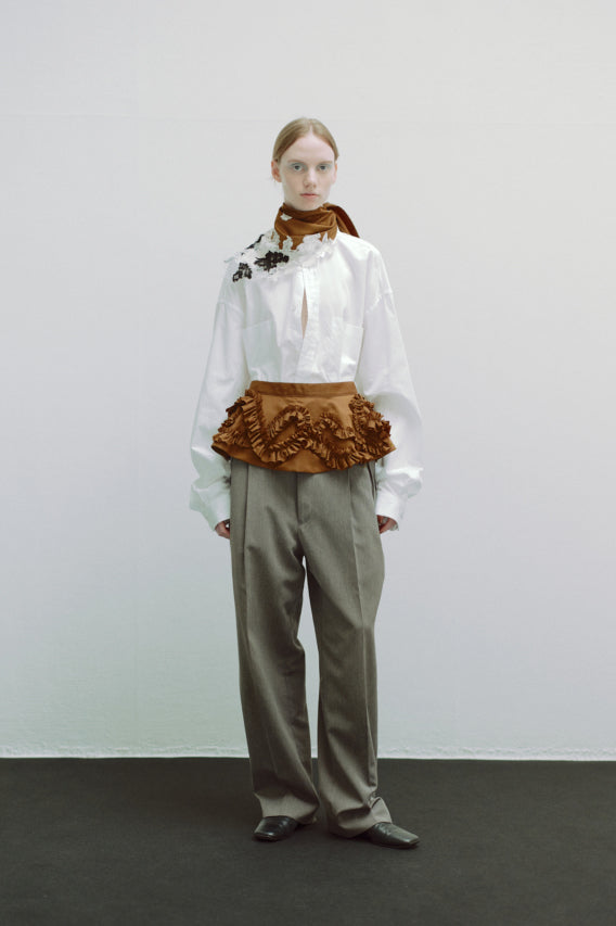MARGE "taffeta frill detail belt" (camel)