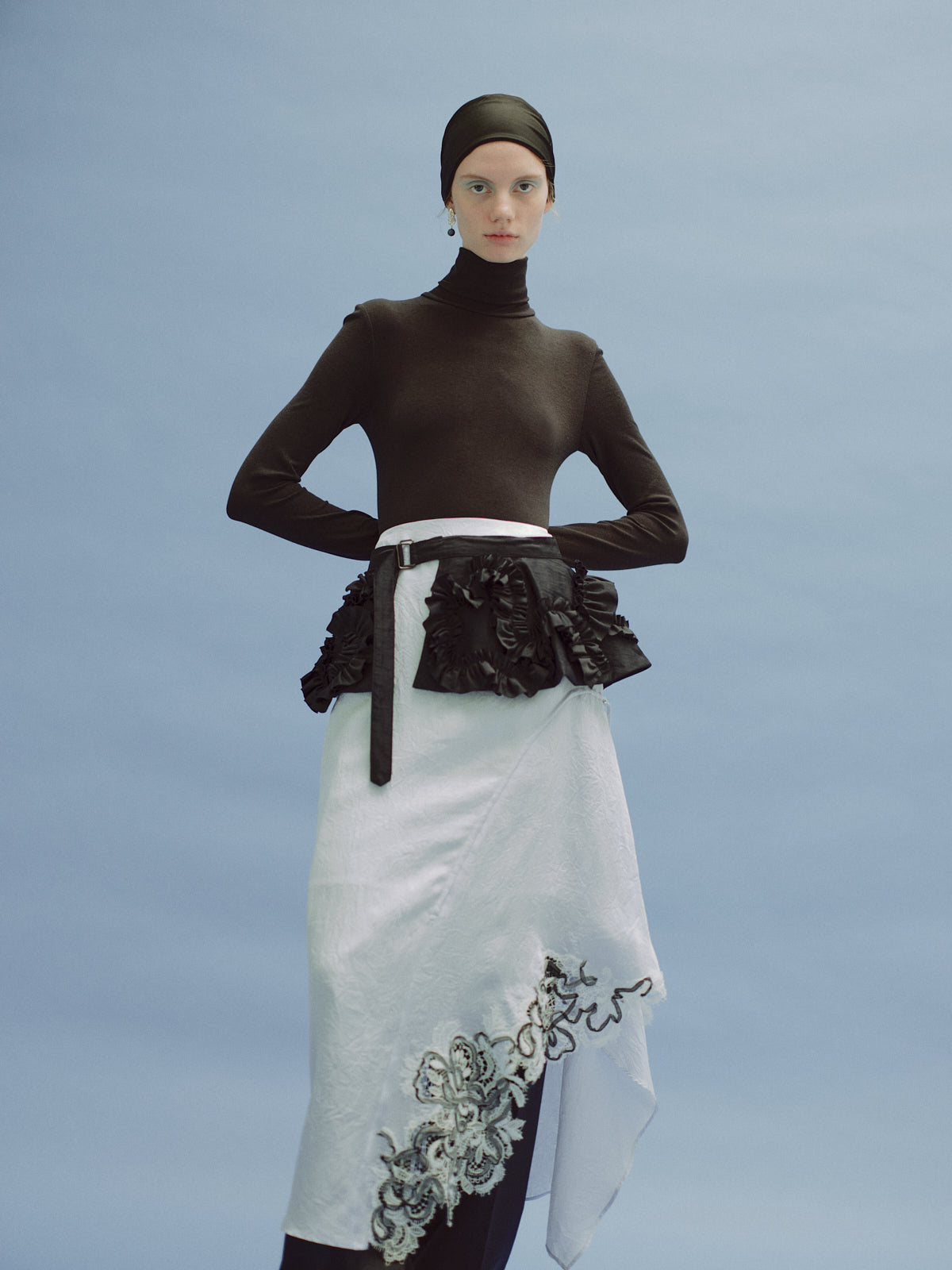 MARGE "taffeta frill detail belt" (black)