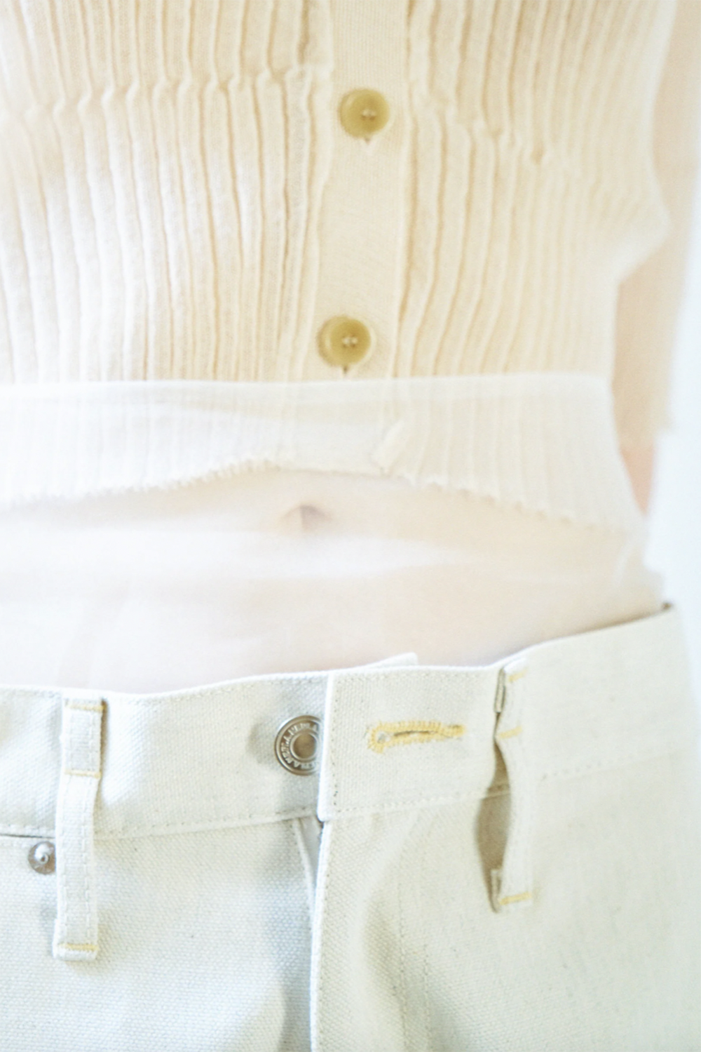 NEPLA "2way cardigan sheer rib knit" (beige)