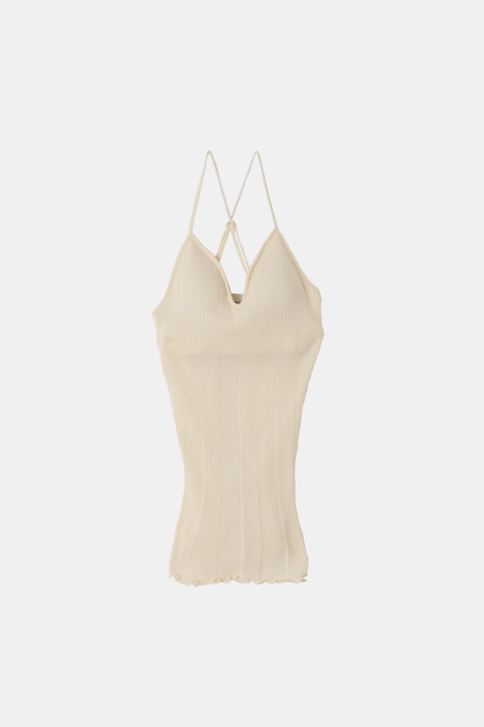HAKUJI "Random rib bra camisole" (ivory)