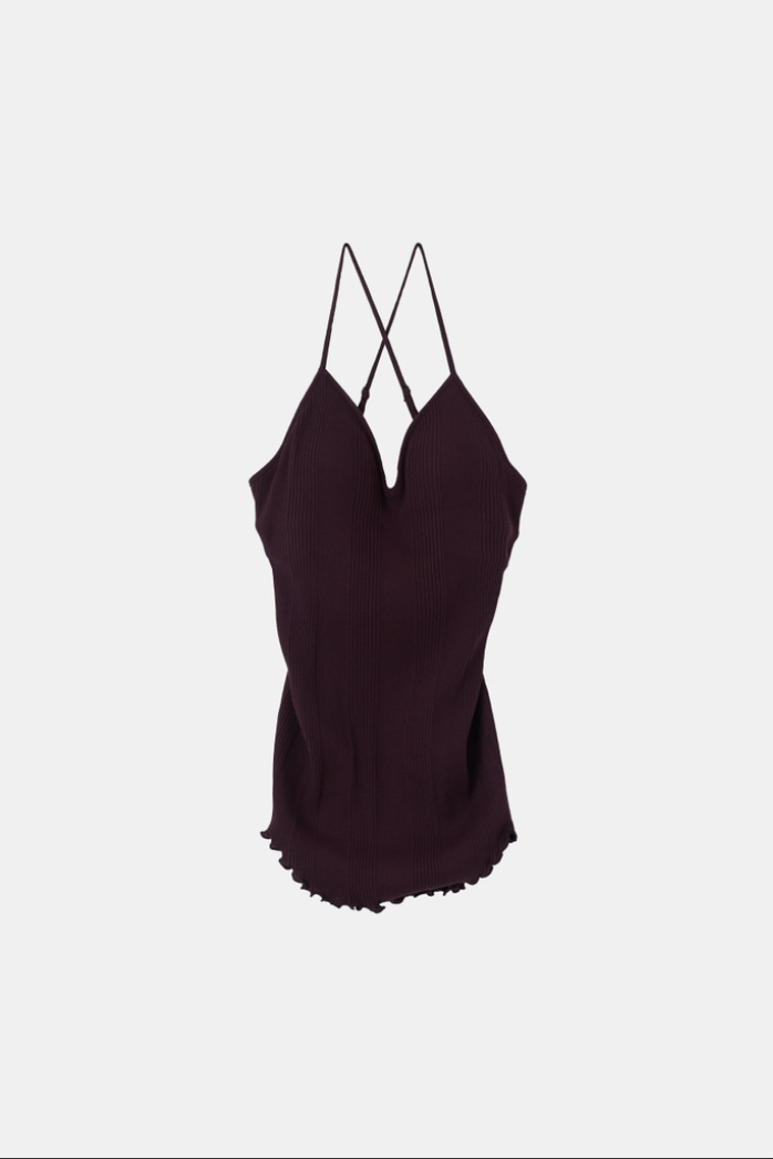 HAKUJI "Random rib bra camisole" (bordeaux)