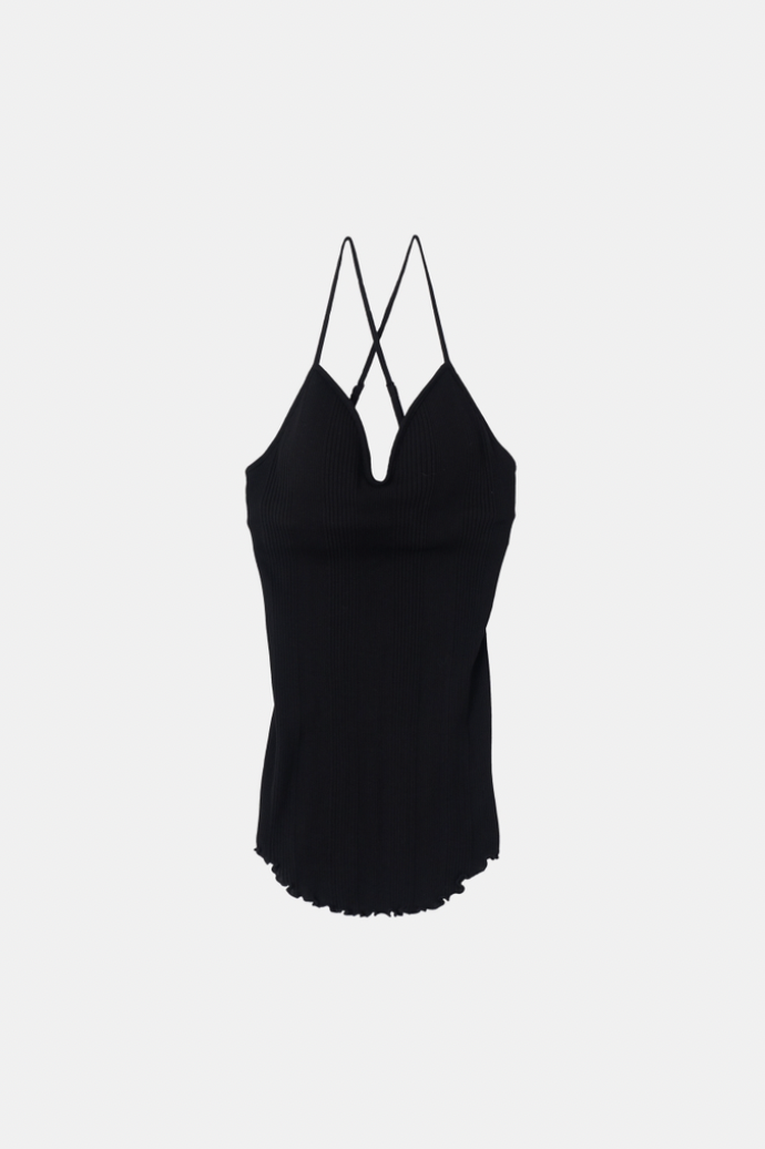 HAKUJI "Random rib bra camisole" (black)