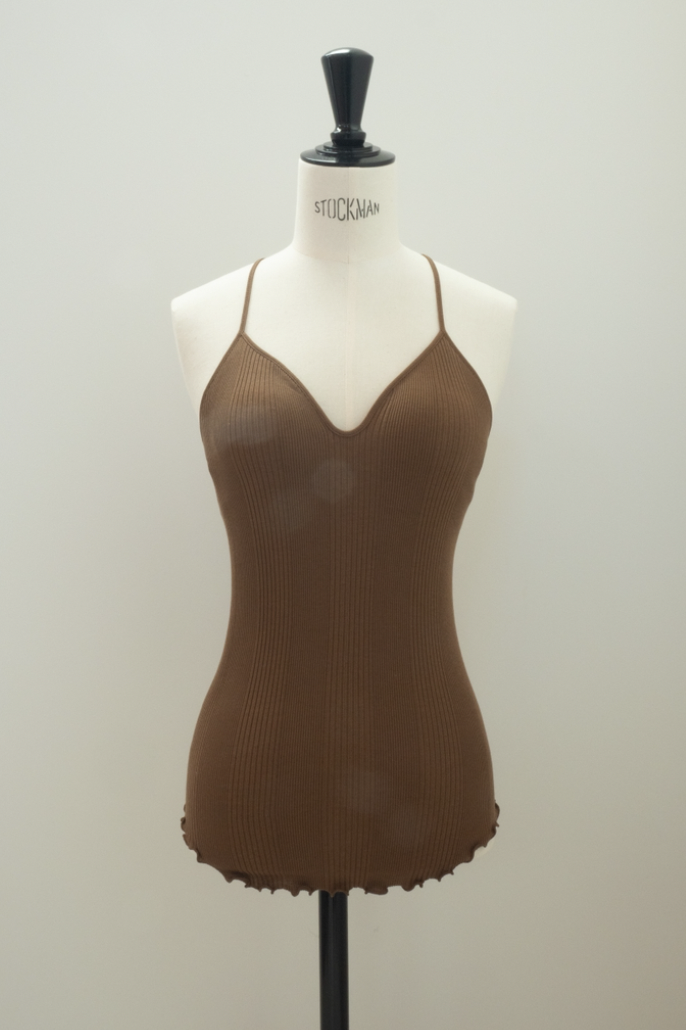 HAKUJI "Random rib bra camisole" (ocher)