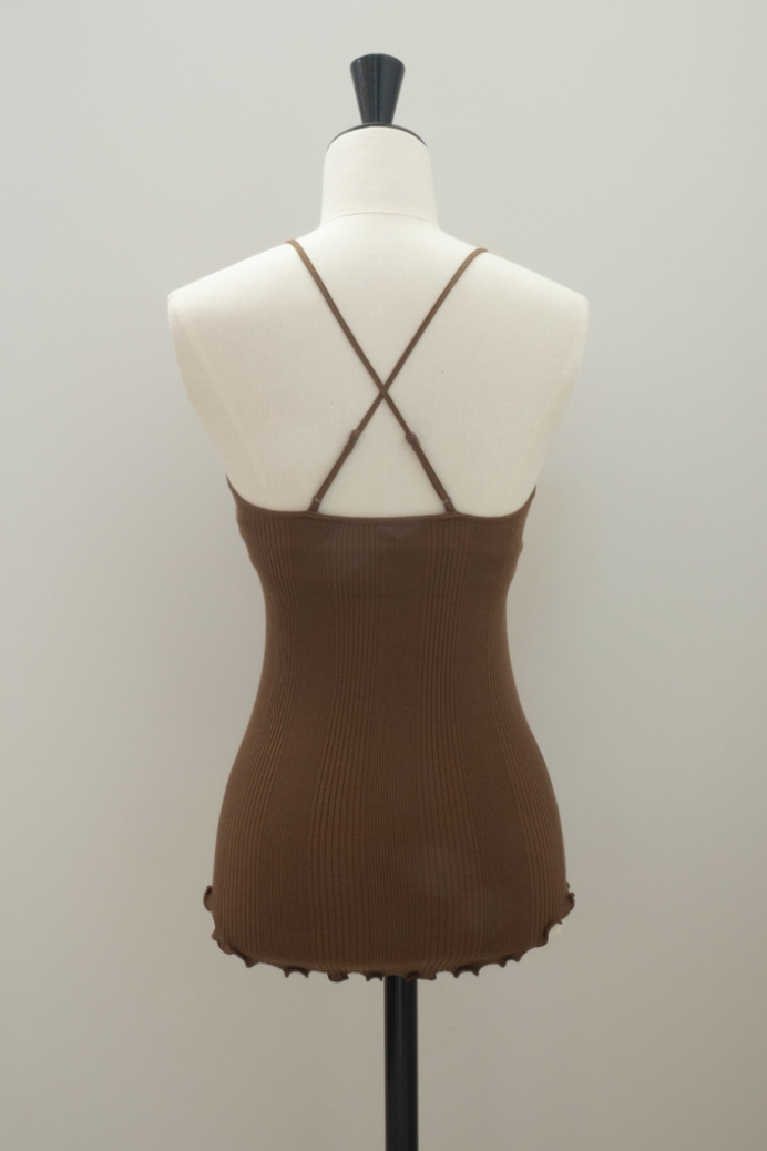 HAKUJI "Random rib bra camisole" (ocher)