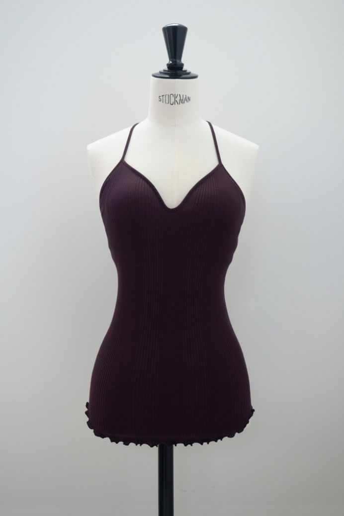 HAKUJI "Random rib bra camisole" (bordeaux)