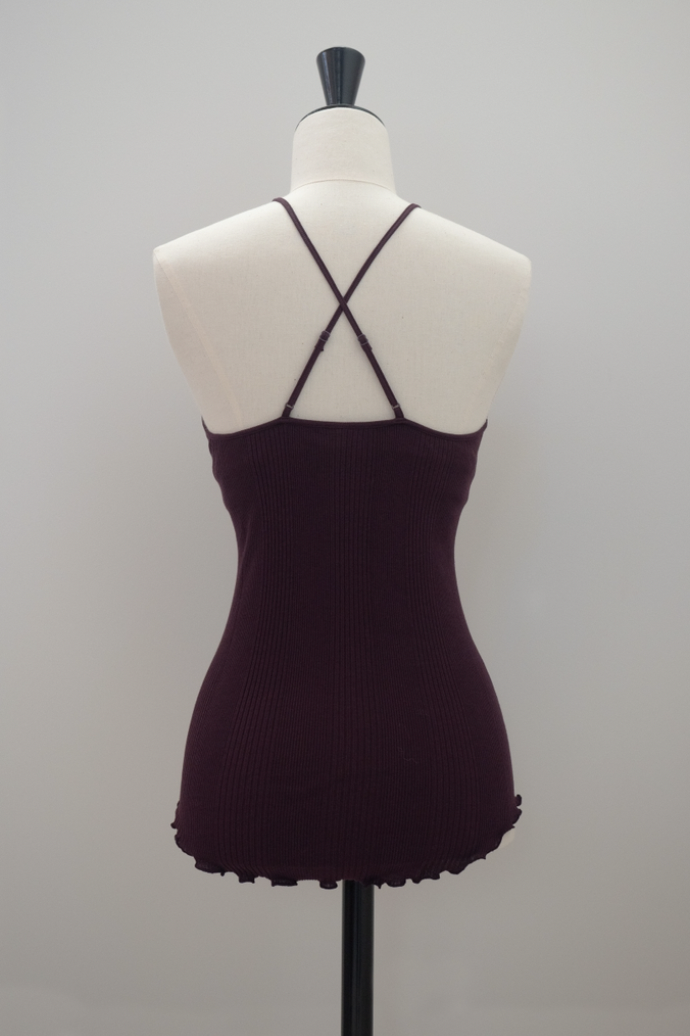 HAKUJI "Random rib bra camisole" (bordeaux)
