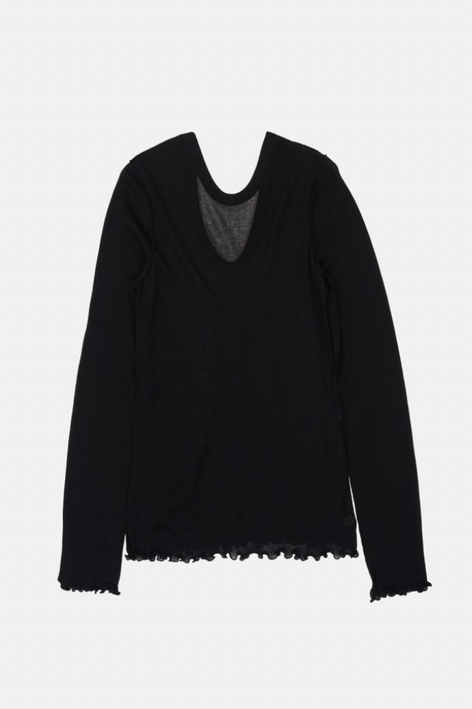 HAKUJI "Sheer rib L/S PO" (black)