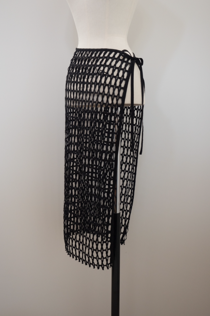 HAKUJI "Raschel lace waist wrap" (black)