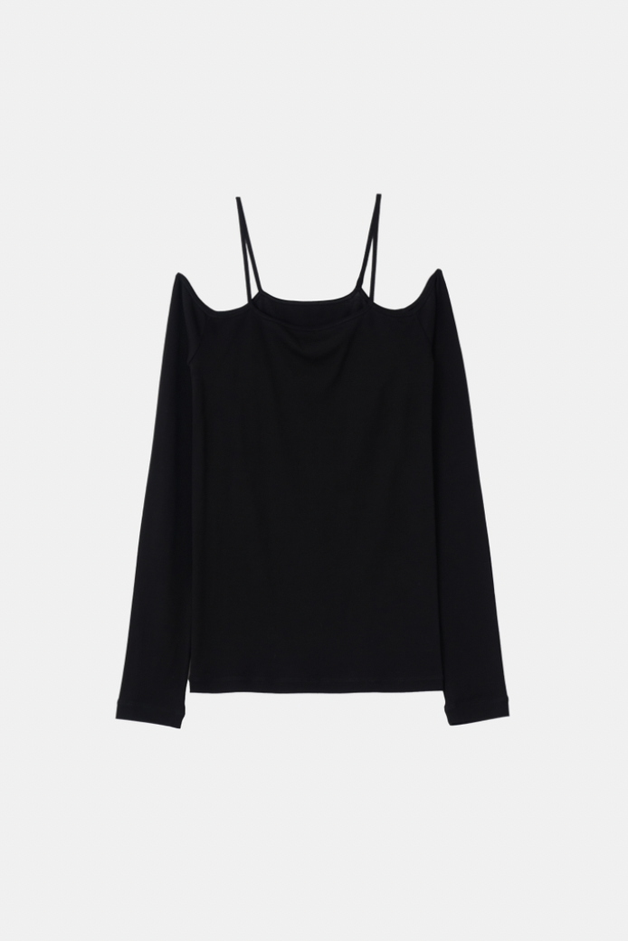 HAKUJI "Mercerized cotton off shoulder PO" (black)