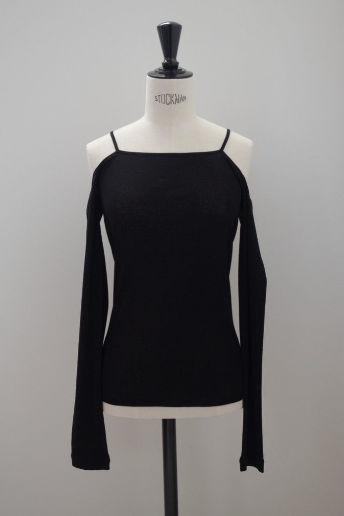 HAKUJI "Mercerized cotton off shoulder PO" (black)