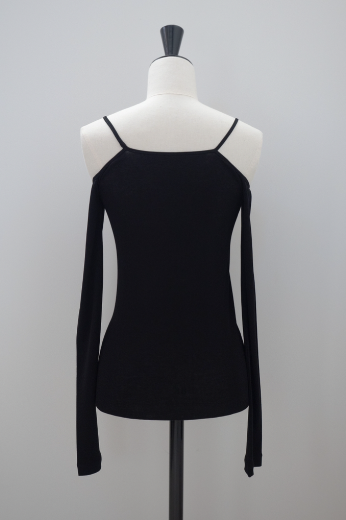HAKUJI "Mercerized cotton off shoulder PO" (black)