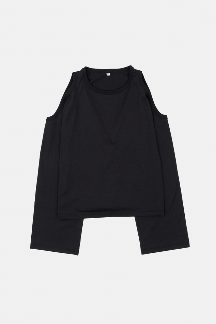 HAKUJI "Compact cotton shoulder hole LS" (black)