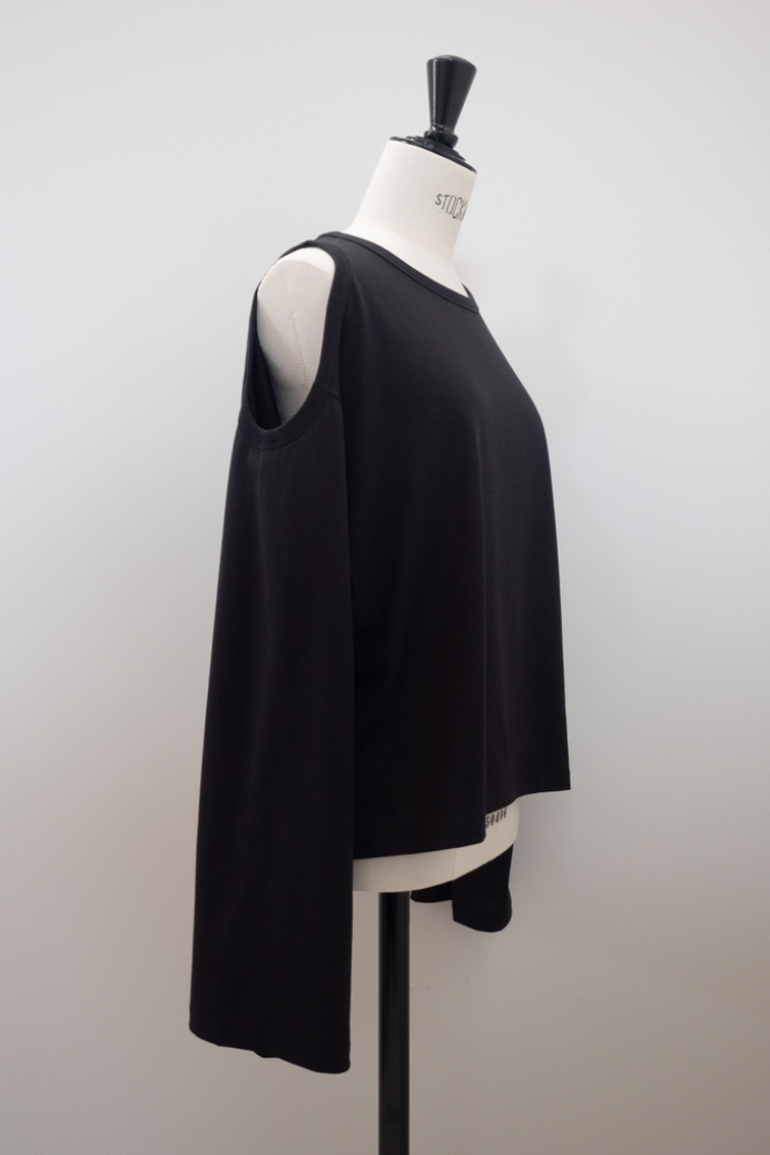 HAKUJI "Compact cotton shoulder hole LS" (black)