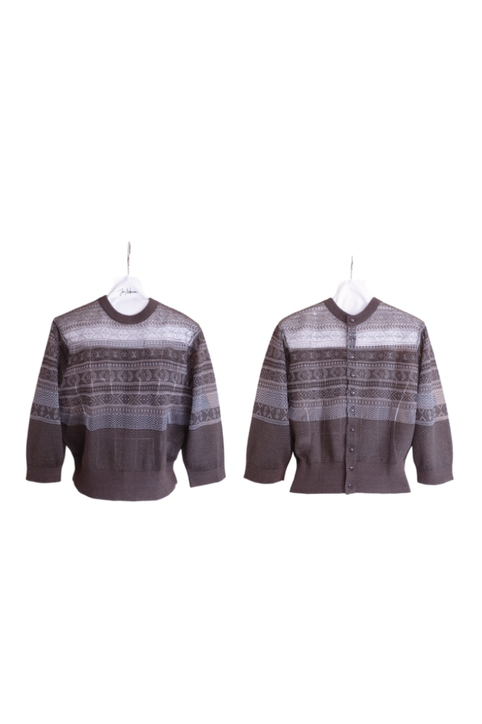 JUN MIKAMI "Fair Isle cardigan" (brown)