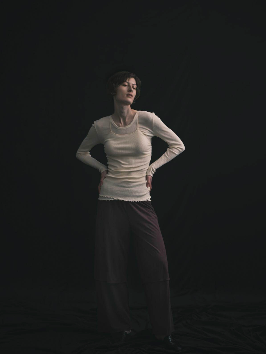 HAKUJI "Sheer rib L/S PO" (ivory)