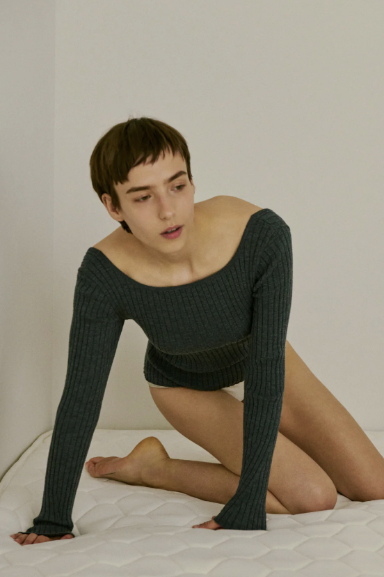 NICENICE MOMENT "RIB LS SHELL" (gray)