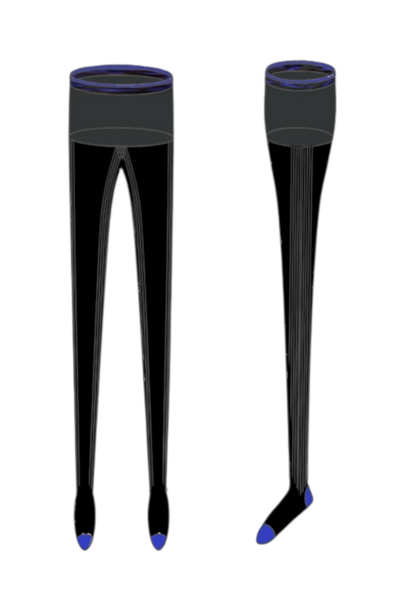Marcomonde × JUN MIKAMI "bicolor tights" (black/blue)