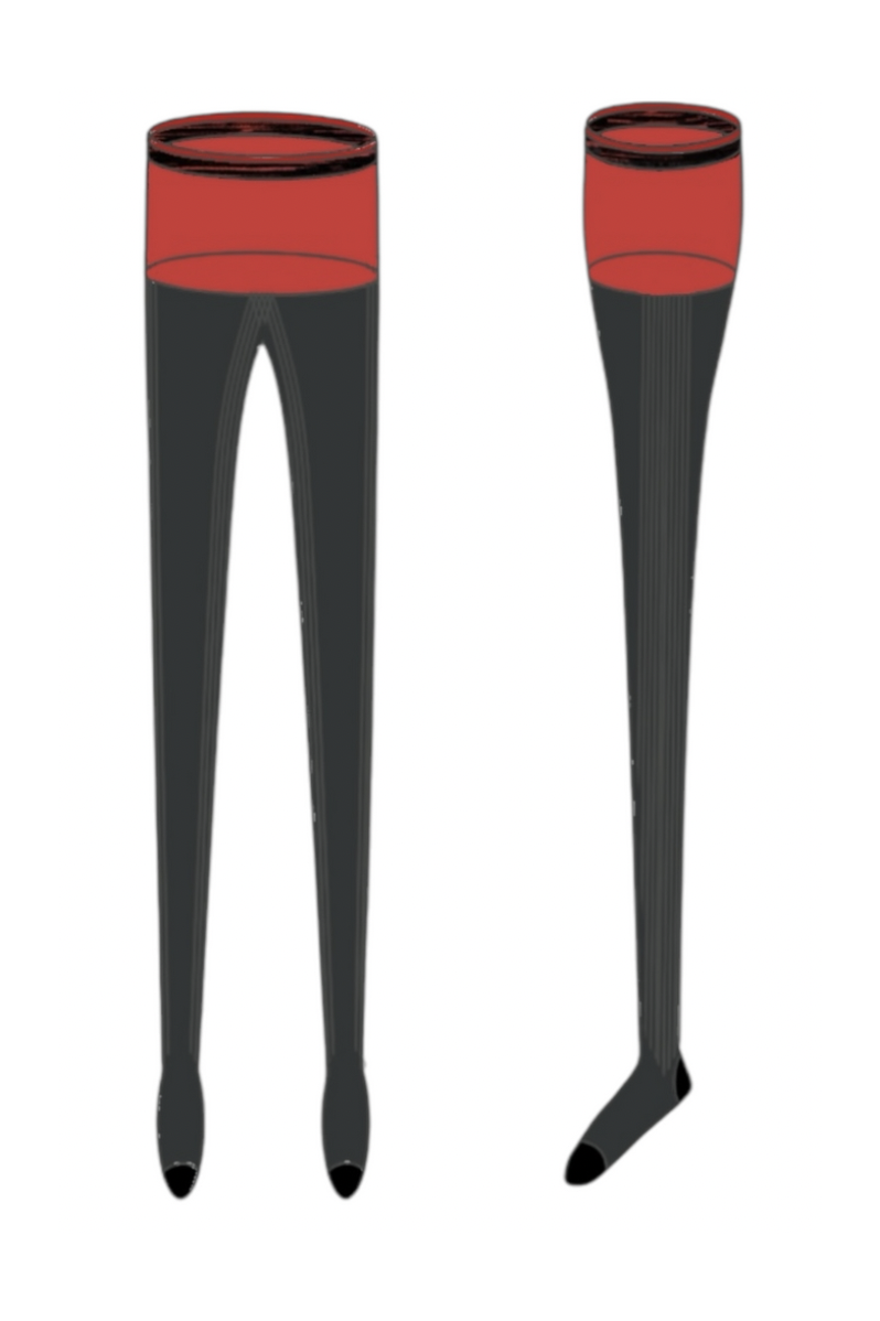 Marcomonde × JUN MIKAMI "bicolor tights" (charcoal/red)