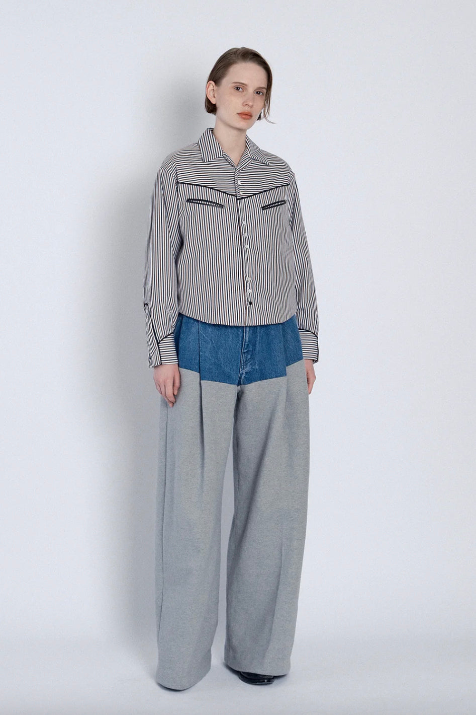 TANAKA "padded western shirt" (stripe)