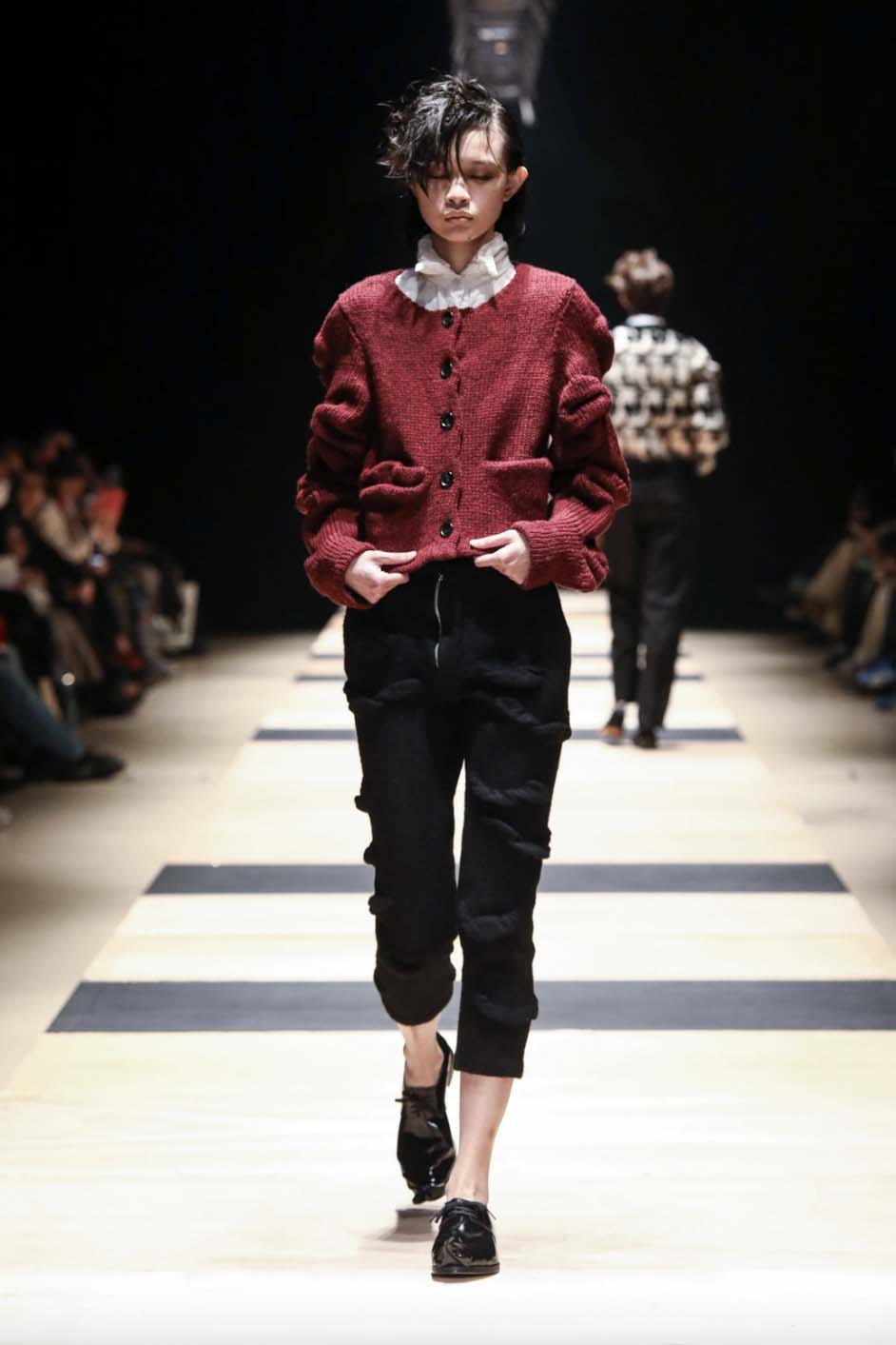 Pillings "Cardigan with unstable sleeves" (burgundy)