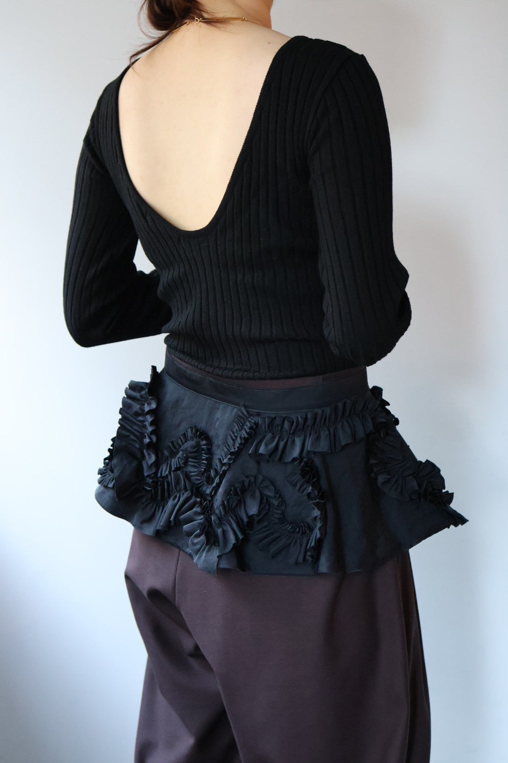 MARGE "taffeta frill detail belt" (black)