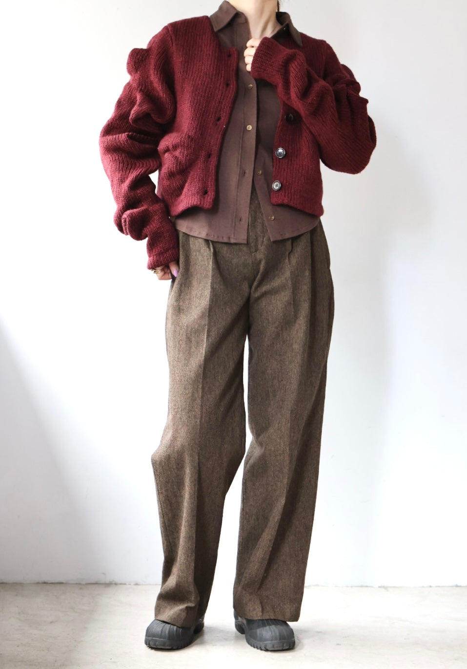 Pillings "Cardigan with unstable sleeves" (burgundy)