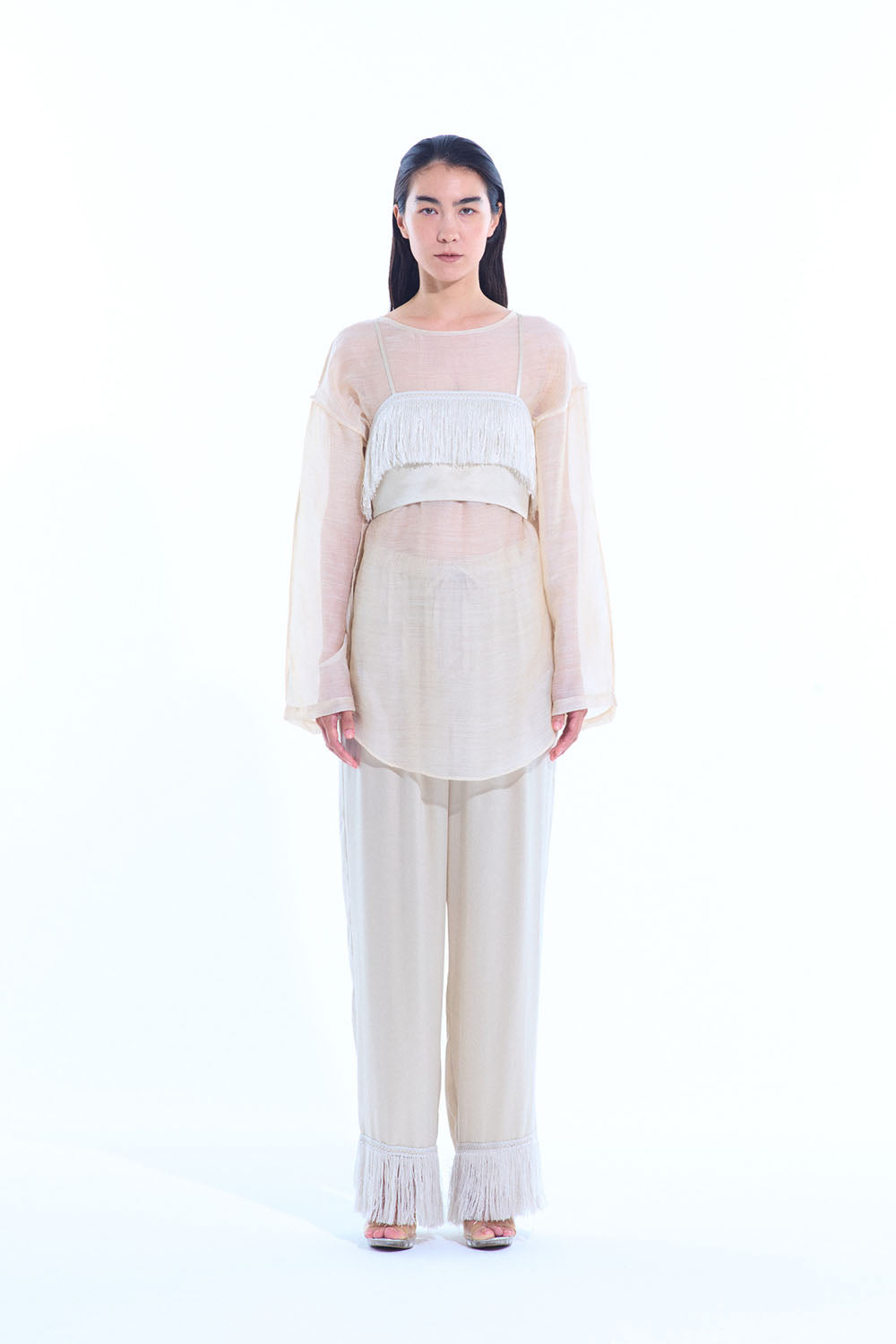 ERiKO KATORi "chanbray organdy top" (beige)