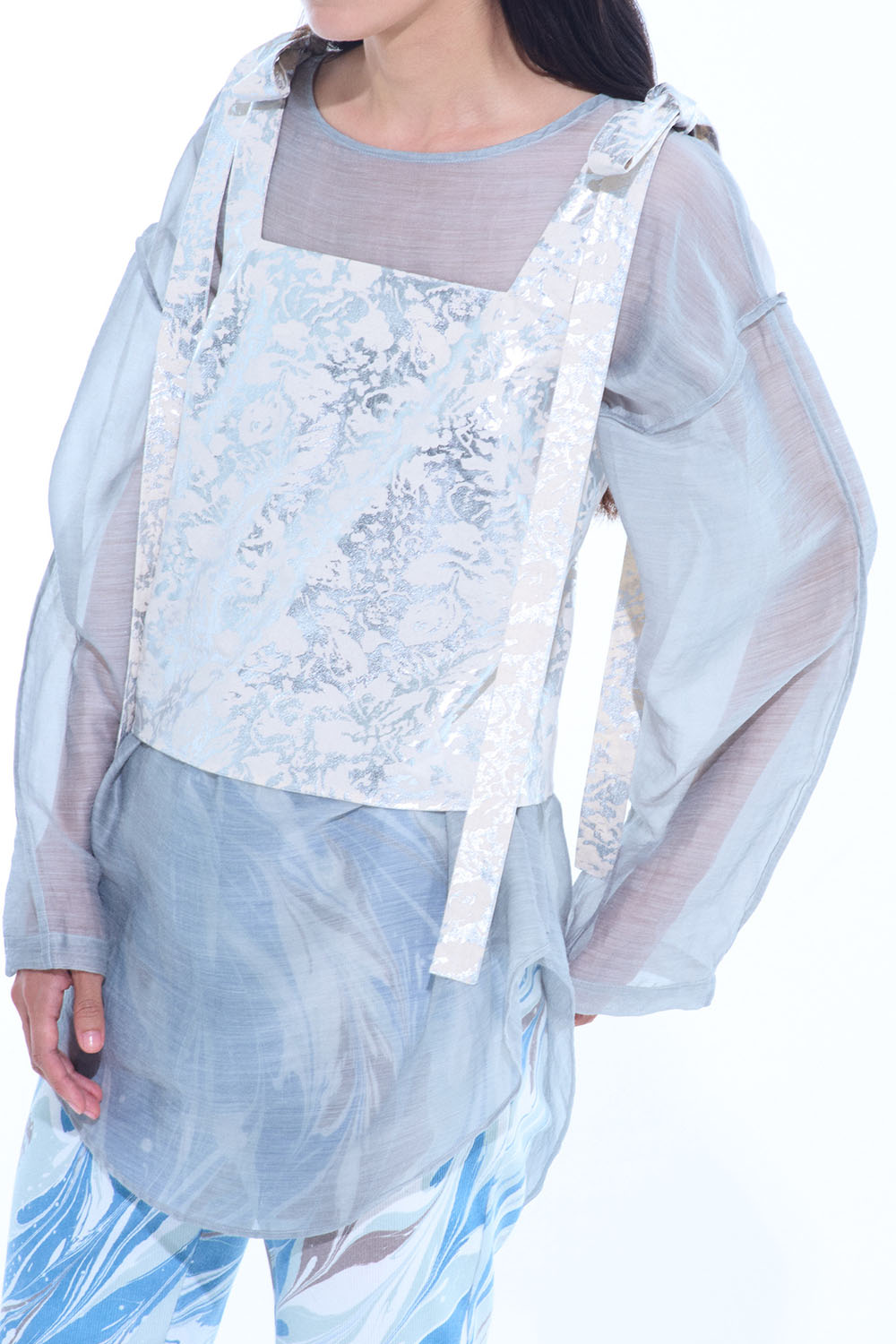 ERiKO KATORi "chanbray organdy top" (gray)