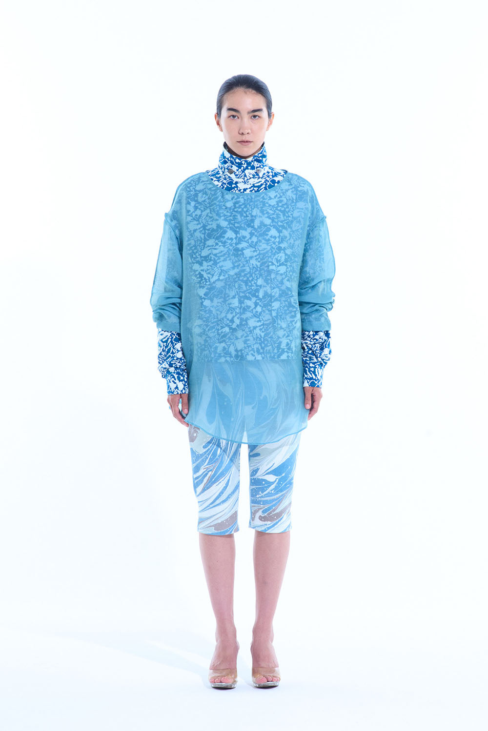 ERiKO KATORi "chanbray organdy top" (blue)