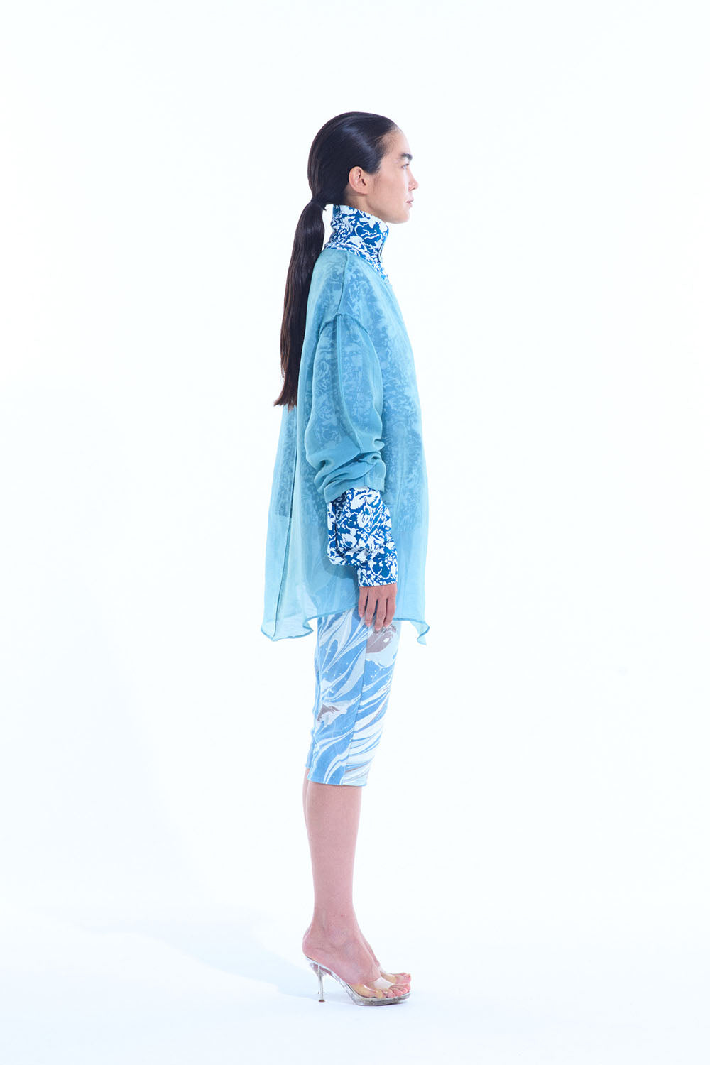 ERiKO KATORi "chanbray organdy top" (blue)