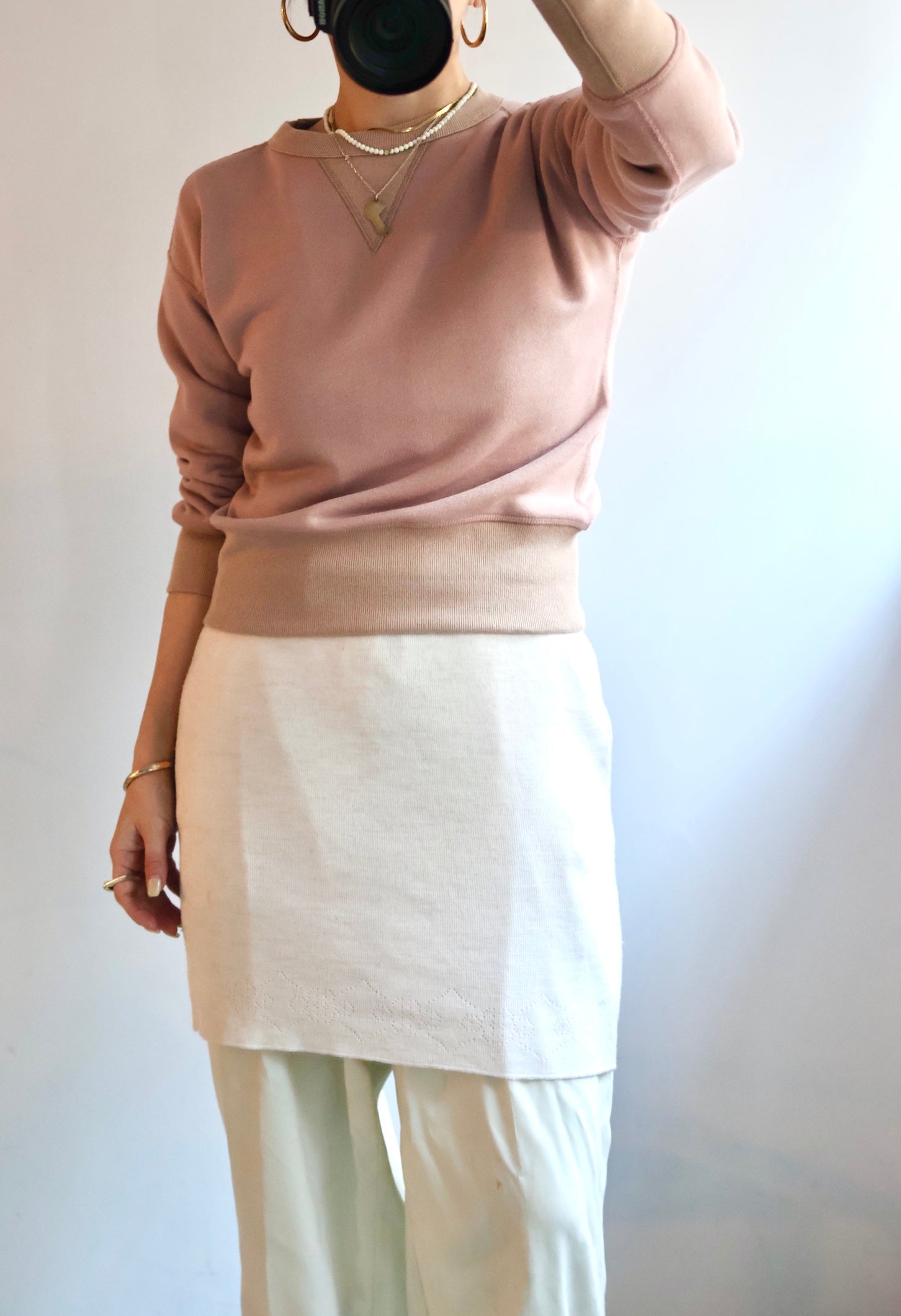 fifi "set in sleeve sweat" (2tone pink)
