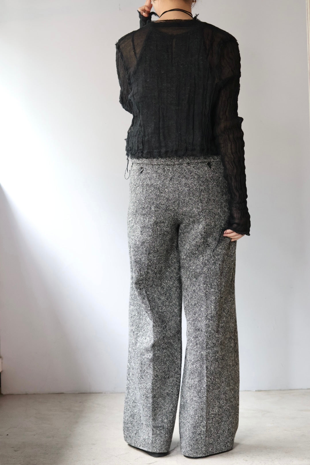 ERiKO KATORi "wool linen gawze cardigan" (black)