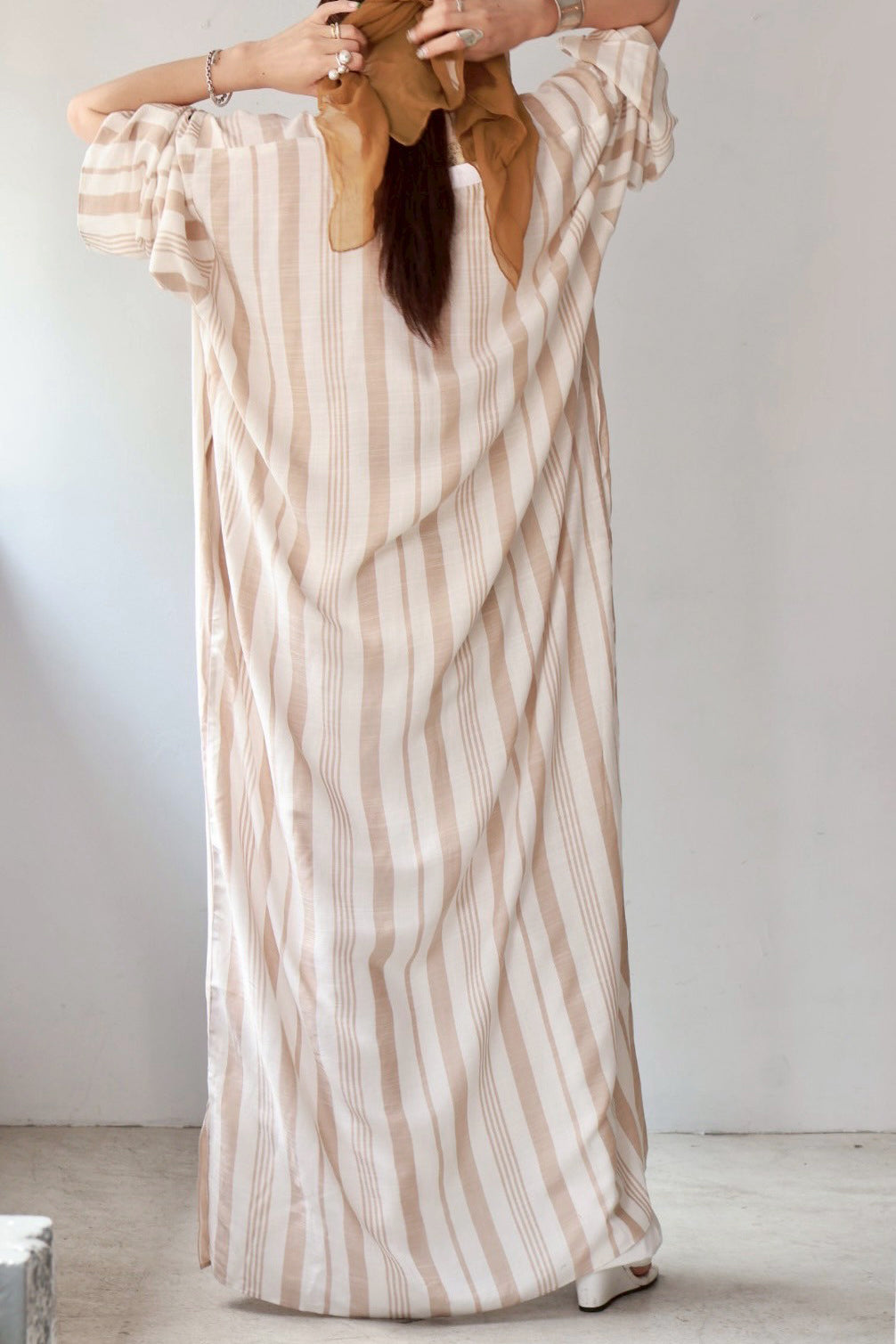 charrita "vestido geraba" (beige stripe)