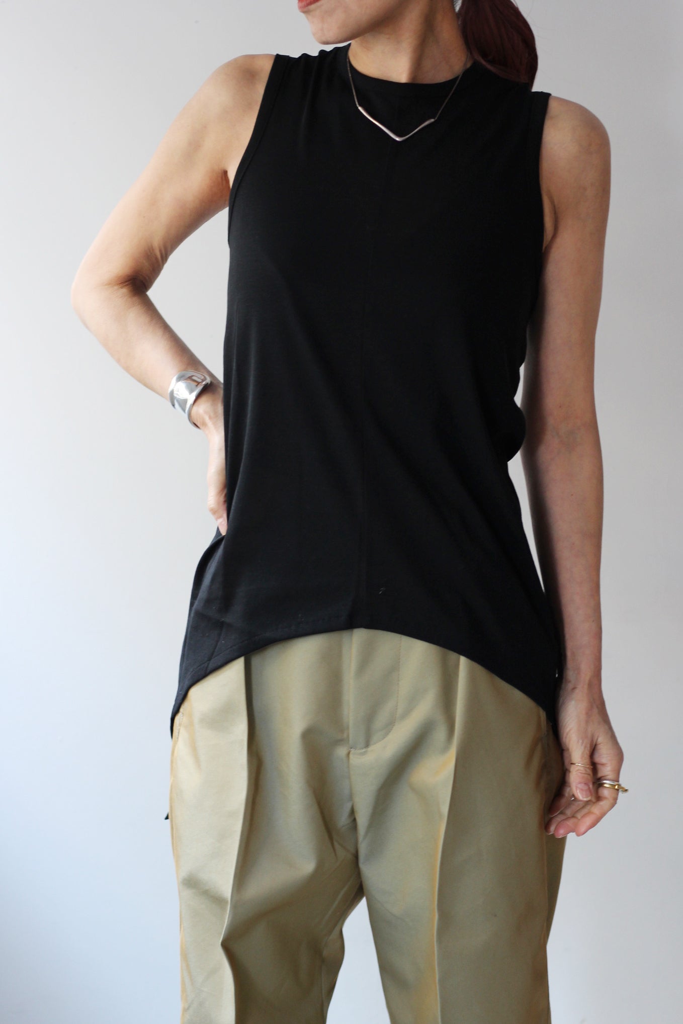 MARGE "back slit tank top" (black)