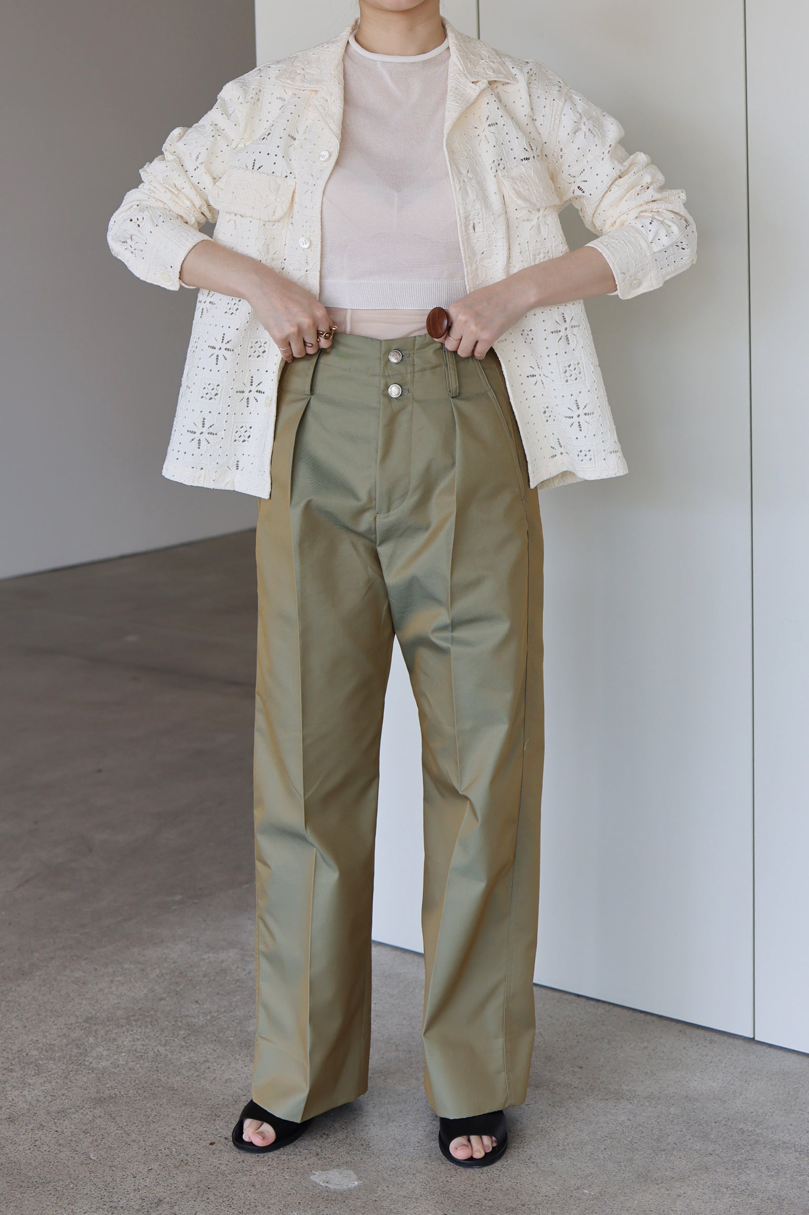 UNUSED "Long sleeve Lace shirt" (natural)