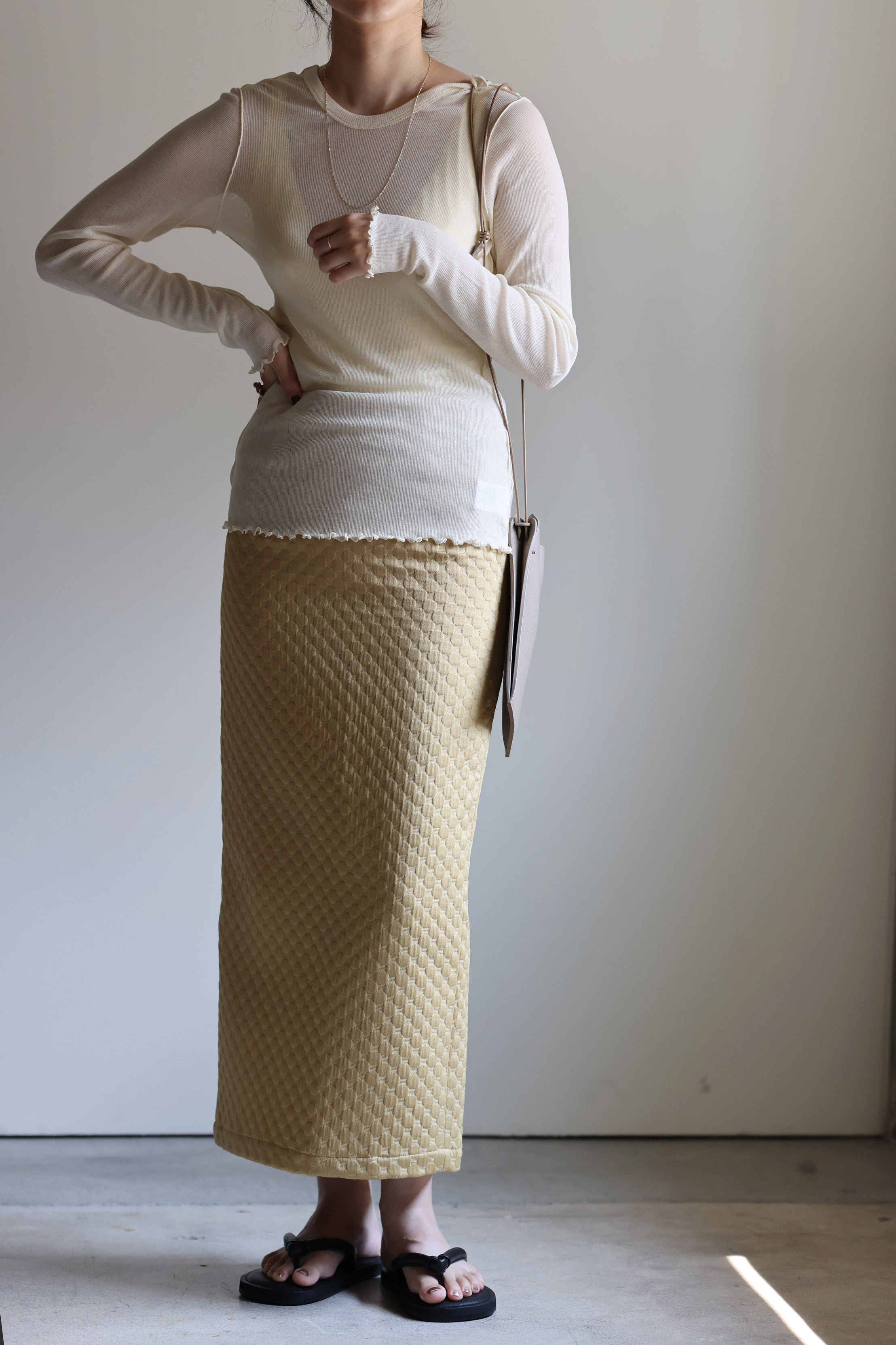 HAKUJI "Sheer rib L/S PO" (ivory)