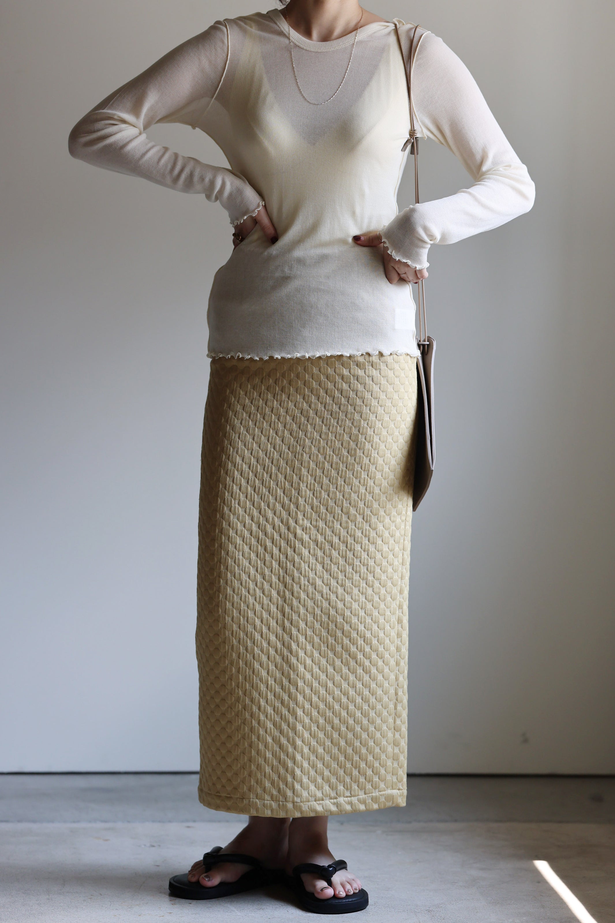 HAKUJI "Sheer rib L/S PO" (ivory)