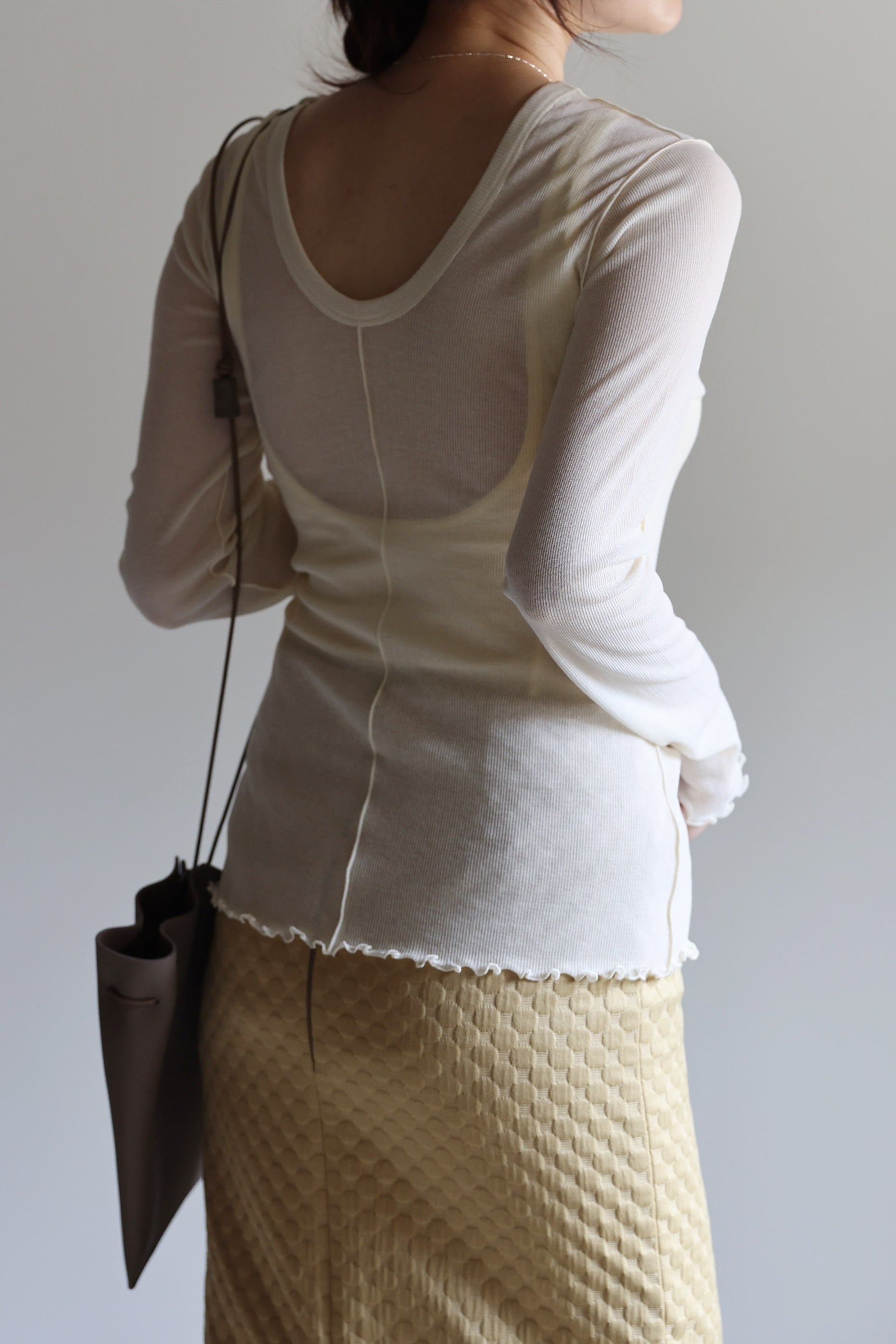 HAKUJI "Sheer rib L/S PO" (ivory)