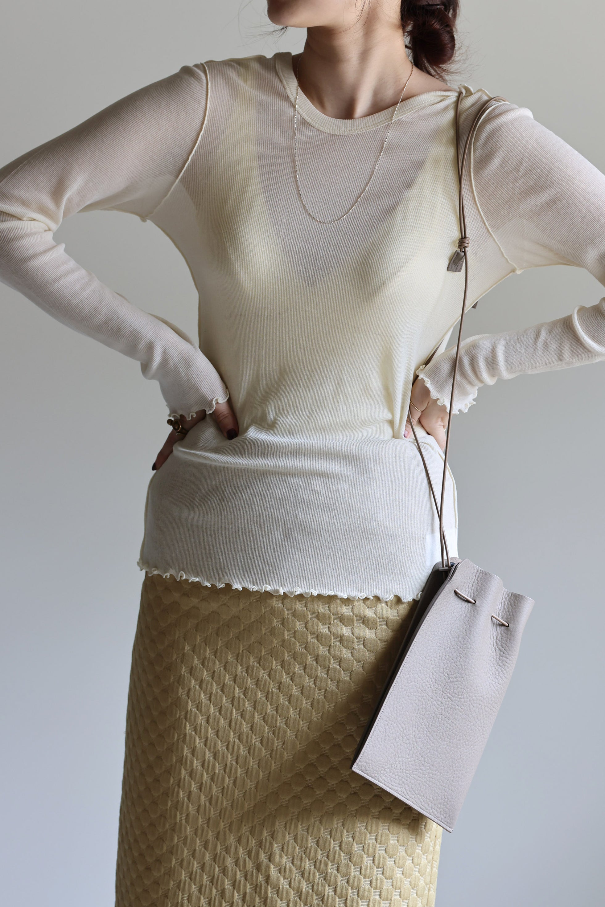 HAKUJI "Sheer rib L/S PO" (ivory)