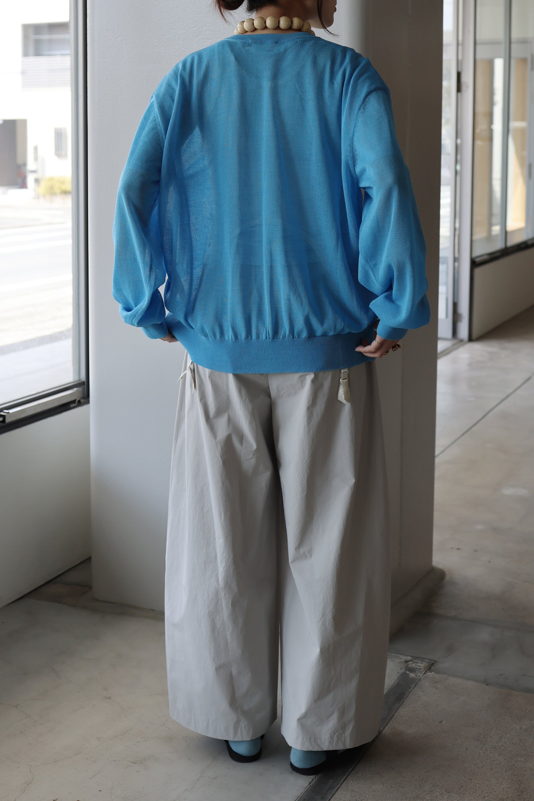 AMOMENT "three tuck banding pants" (gray)
