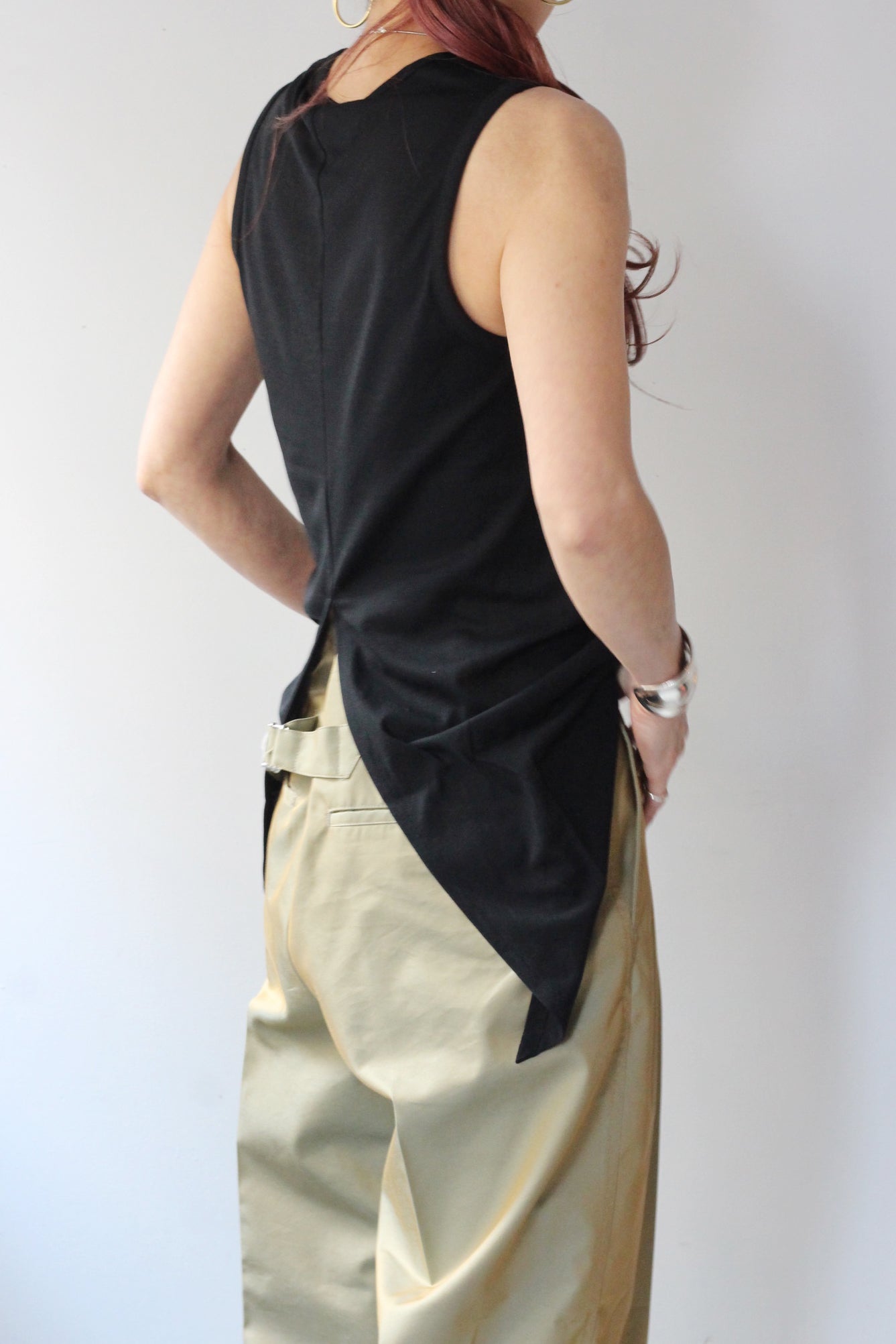 MARGE "back slit tank top" (black)